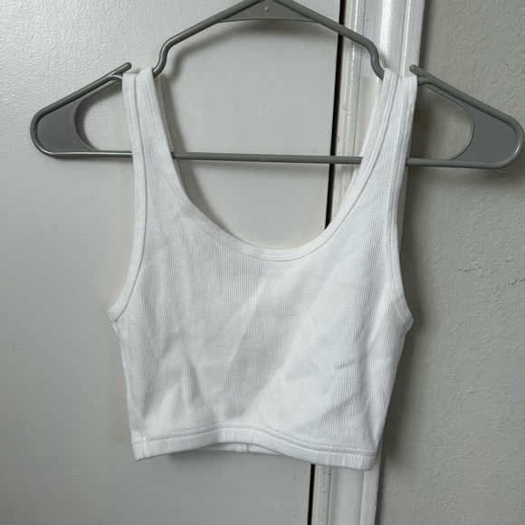 White Ribbed Button-Front Tank Top - Picture 3 of 4